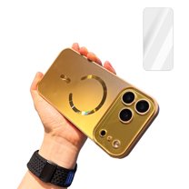 Dteck For iPhone 17 Pro Max with Screen Protector, Magnetic Shockproof Case with Laser Lens Protection Anti-Drop TPU Slim Fit Hard PC   TPU Case, Gold