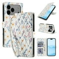 thumbnail image 1 of Dteck for iPhone 17 Pro Wallet Case with Card Holder, Shockproof PU Leather Flip Cover with RFID Blocking Protective Phone Case with 3 Card Slots Kickstand & Wrist Strap for Women and Men, E, 1 of 8