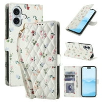 Dteck for iPhone 17 Wallet Case with Card Holder, Shockproof PU Leather Flip Cover with RFID Blocking Protective Phone Case with 3 Card Slots Kickstand & Wrist Strap for Women and Men, A