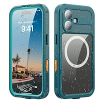 Dteck for iPhone 17 Waterproof Case Compatible with MagSafe, Magnetic Waterproof Full Body IP68 Underwater Case Built-in Screen Protector Military Grade Shockproof Case for Men Women,Blue