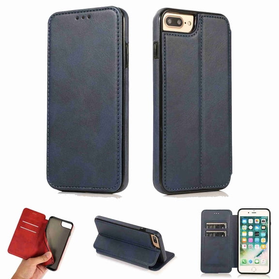 Dteck iPhone 6 6s Case, Premium PU Durable Leather Card Slots Wallet Folio Protective Shockproof Cover For iPhone 6 6s, blue