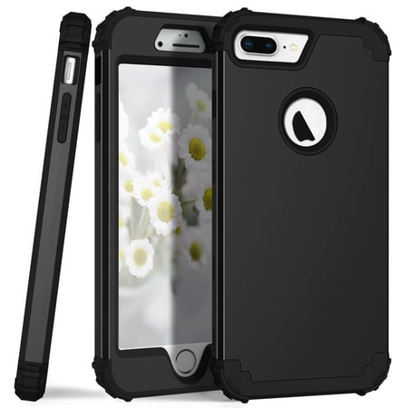 Dteck iPhone 7 Plus Case, Dteck Heavy Dual Layer Rugged Shockproof Case Hard PC Protective Back Cover For Apple iPhone 7 Plus, Black