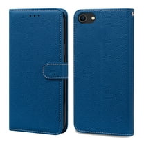 Dteck iPhone 7 Solid Color Wallet Case,PU Premium Leather Flip Kickstand Ultra-Slim Cover for iPhone for iPhone 7/ 8 / SE 2020 4.7 inch,Darkblue