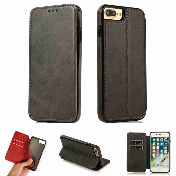 Dteck iPhone 7 / iPhone 8 Case, Premium PU Durable Leather Card Slots Wallet Folio Protective Shockproof Cover For iPhone 7 / iPhone 8, black
