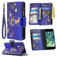 thumbnail image 1 of Dteck iPhone 8 Plus / 7 Plus Case with Zipper Wallet, Painted PU Leather Folio Case 9 Card Slots Wallet Case with Zipper Pocket / Hand Strap for iPhone 7 Plus/8 Plus 5.5",03# Purple Butterfly, 1 of 4
