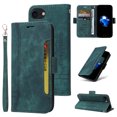 thumbnail image 1 of Dteck for iPhone SE 2022 / iPhone SE 2020 / iPhone 8 / iPhone 7  (4.7 inch) Wallet Phone Case with Wrist Strap,Premium PU Leather Magnetic ID Credit Card Holder Slots Flip Stand Phone Cover,Green, 1 of 15