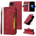 thumbnail image 1 of Dteck for iPhone SE 2022 / iPhone SE 2020 / iPhone 8 / iPhone 7  (4.7 inch) Wallet Phone Case with Wrist Strap,Premium PU Leather Magnetic ID Credit Card Holder Slots Flip Stand Phone Cover,Red, 1 of 15