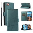thumbnail image 1 of Dteck for iPhone SE 2022 / SE 2020/8/7 Case with Card Holder, Luxury PU Leather Magnetic Closure Kickstand Shockproof Wrist Strap Flip Cover for iPhone 7/8/SE2/SE3 4.7 Inch,Green, 1 of 6