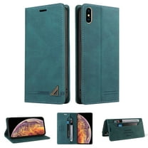 Dteck iPhone X Case, iPhone XS Case, Credit Card Slot Stand Slim Premium PU Leather & Soft TPU Back Shockproof Flip Folio Book Magnetic Cover For iPhone XS/X,Blue