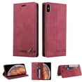 thumbnail image 1 of Dteck iPhone X Case, iPhone XS Case, Credit Card Slot Stand Slim Premium PU Leather & Soft TPU Back Shockproof Flip Folio Book Magnetic Cover For iPhone XS/X,Red, 1 of 14