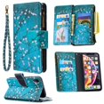 thumbnail image 1 of Dteck iPhone XR Case with Zipper Wallet, Painted PU Leather Folio Case 9 Card Slots Wallet Case with Zipper Pocket / Hand Strap for iPhone XR 6.1-inch,08# Pear Blossom, 1 of 4