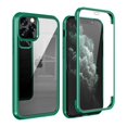 thumbnail image 1 of Dteck iPhone XS Case, Dual Layer Full Body Shockproof Protection Case Double Sides Tempered Glass Cover Flexible TPU Bumper For iPhone XS / iPhone X, Deep Green, 1 of 10