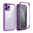 thumbnail image 1 of Dteck iPhone XS Case, Dual Layer Full Body Shockproof Protection Case Double Sides Tempered Glass Cover Flexible TPU Bumper For iPhone XS / iPhone X, Purple, 1 of 9