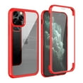 thumbnail image 1 of Dteck iPhone XS Case, Dual Layer Full Body Shockproof Protection Case Double Sides Tempered Glass Cover Flexible TPU Bumper For iPhone XS / iPhone X, Red, 1 of 10