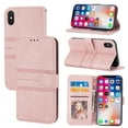 thumbnail image 1 of Dteck For iPhone XS/X 5.8 inch Card Case,Luxury PU Leather Magnetic Closure Flip Folio Wallet with Shoulder Strap Kickstand Cover.For iPhone XS/X,Pink, 1 of 9