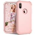 thumbnail image 1 of Dteck iPhone Xs Case, Dteck Heavy Dual Layer Rugged Shockproof Case Hard PC Protective Back Cover For Apple iPhone Xs / iPhone X, Rosegold, 1 of 7