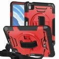 thumbnail image 1 of Dteck for ipad 10.9" iPad Air 4-5 Gen(2022/2020) & 11" iPad Pro 1-4 Gen(2022/2021/2020/2018) Case, Crossbody Strap Rotating Adjustable Shoulder Hand Strap & Stand Shockproof Protective Cover, Red, 1 of 8