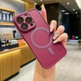 thumbnail image 1 of Dteck with Lens Protector Case for iPhone 15 Pro Max, Magnetic Wireless Charging Matte Shockproof Armor Luxury Slim Matte Hard Cover, Plum, 1 of 6