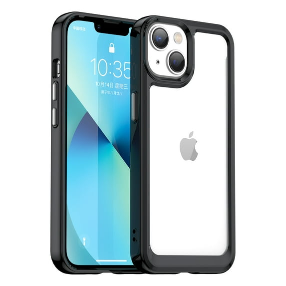 Dteck with iphone 14 Plus Case,PMMA+TPU Anti-Scratch,Non-Yellowing,Shock Absorption ,Reinforced Corner Cover for iphone 14 Plus 6.7 inch,Black