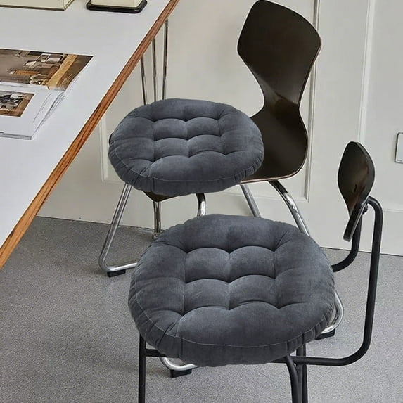 Dthchengua 16" Solid Color Flax Round Chair Cushion - Comfortable Chair Cushions Home Pillow Indoor,Non-Slip Bottom