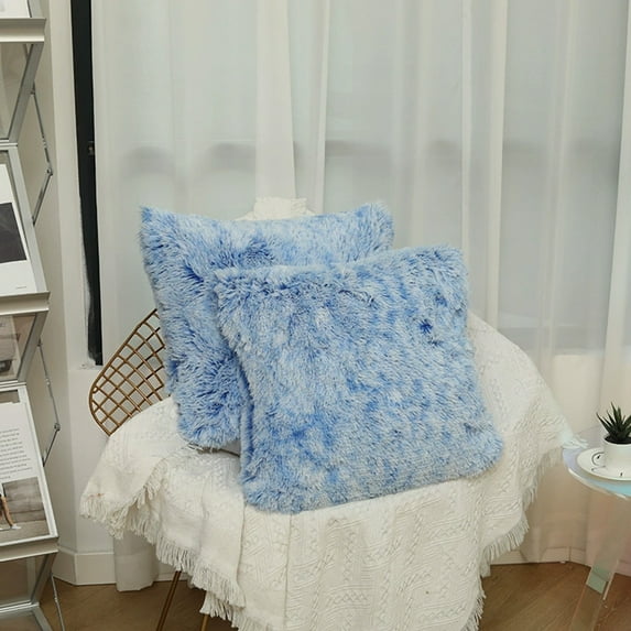 Dthcnegua Faux Fur Pillow Covers Set of 2, Luxury Shaggy Fluffy Throw Pillow Cases for Couch, Bed, Sofa - Ultra Soft Decorative Pillow Covers with Zipper Closure for Home Decor(18"×18“)