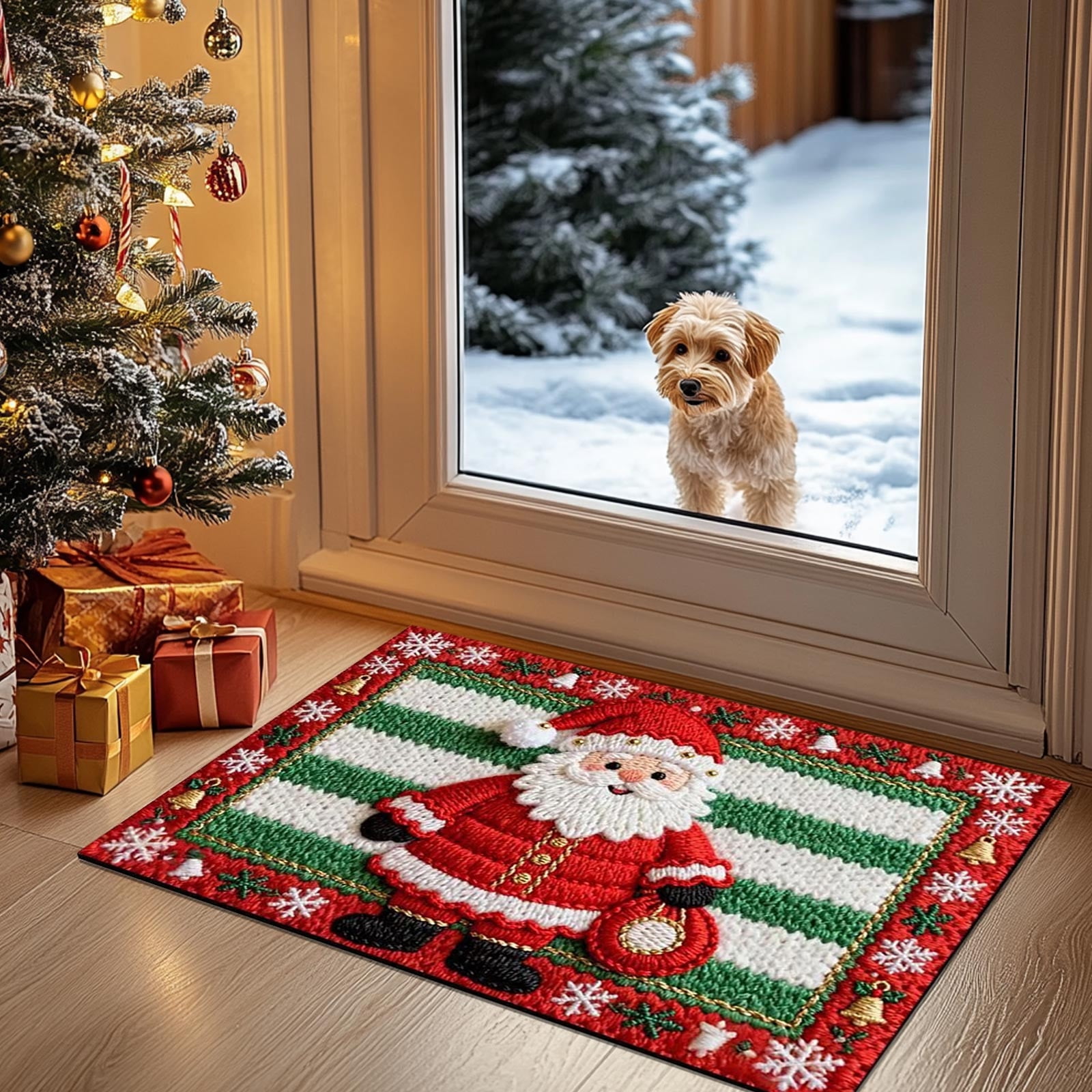 Dthcnegua Knitted Christmas Bath Mats, Ultra Soft & Quick-Dry Bathroom ...