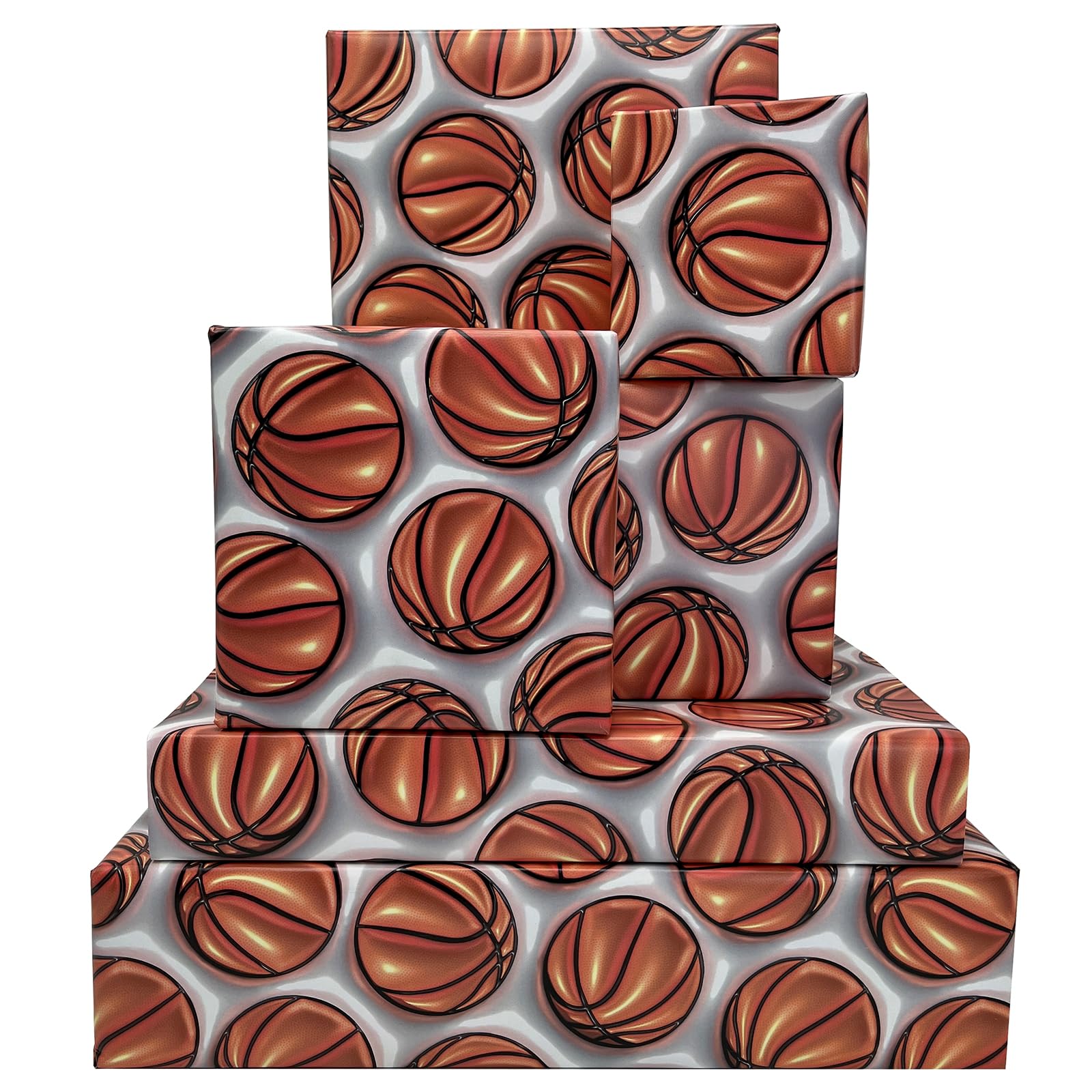 Dtiafu 3D Inflated Puff Basketball Wrapping Paper Stereoscopic
