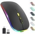 thumbnail image 1 of Dtreels Led Wireless Mouse Rechargeable Silent Optical with USB & Type-C Receiver 3 Dpi, Black, 1 of 7