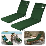 DTTRA Chaise Lounge Cushions Outdoor, 72 x 21 x 3 Inch, Waterproof Lounge Chair Cushion for Outdoor Furniture, Patio Lounger Pads with Removable Cover Ties Pillow for Pool, Garden Loungers