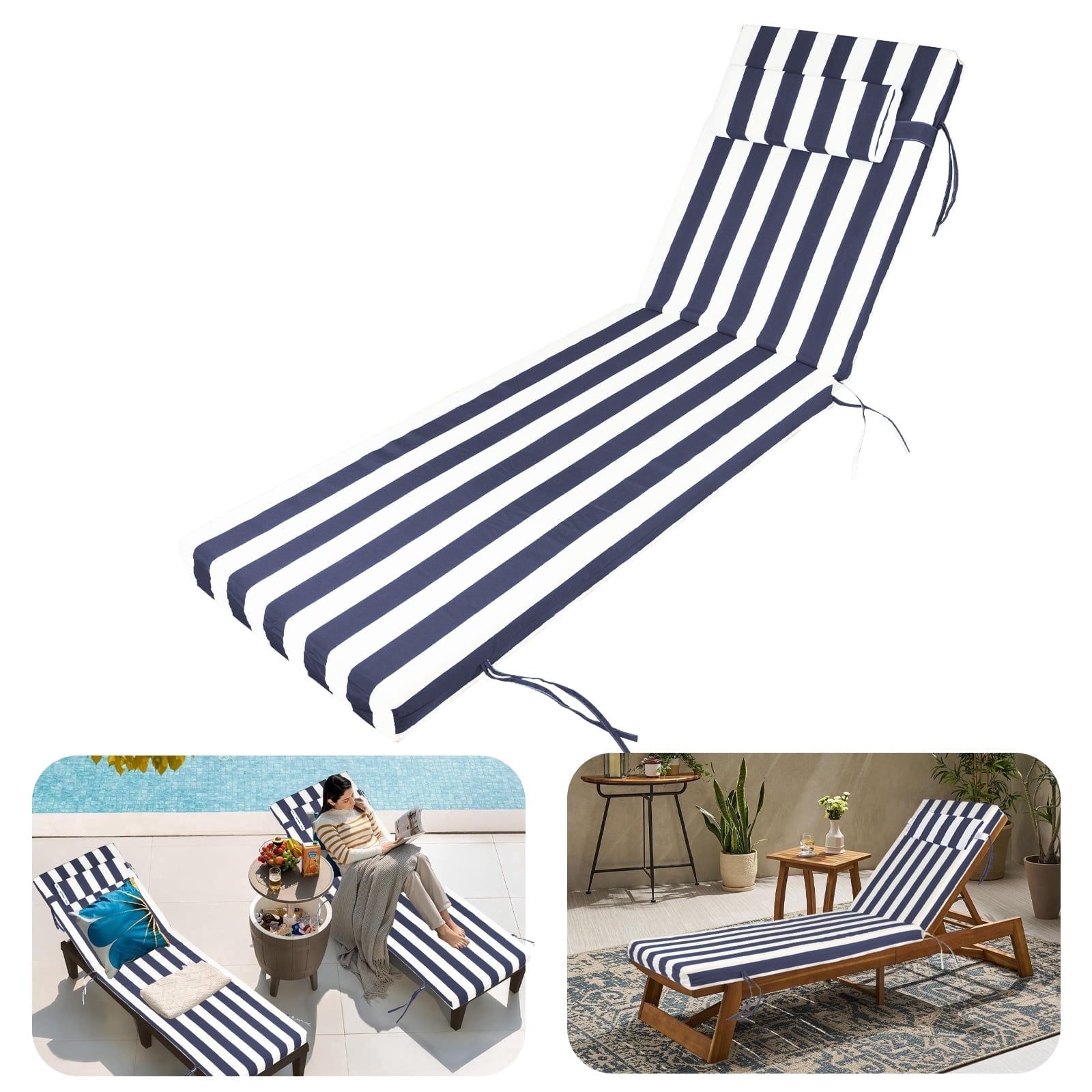 DTTRA Chaise Lounge Cushions Outdoor, 72 x 21 x 3 Inch, Waterproof