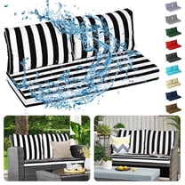 DTTRA Outdoor Loveseat Cushion Set, 48 x 24 Inch, Water Repellent, 3-Year Fade Resistant, Patio Furniture Cushions with Removable Cover, Ties and Hidden Zipper for Sofa Bench Couch Pads Set