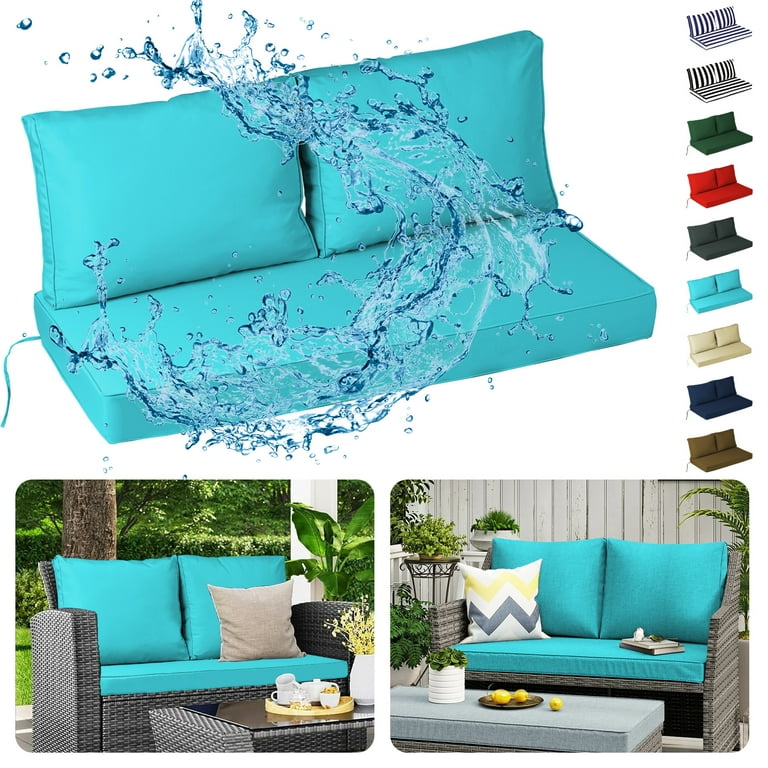 Dttra Outdoor Loveseat Cushion Set, 48 x 24 Inch, Water Repellent