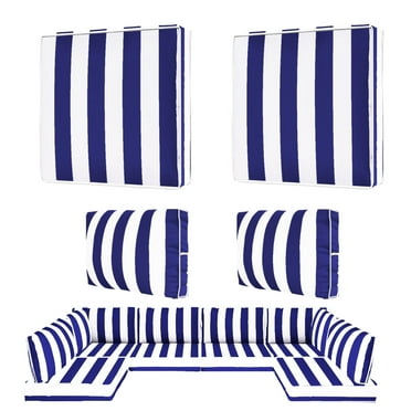 Dttra Patio Cushion Covers Replacement, Waterproof Outdoor Cushions Slipcovers with Ties, Washable Wicker Rattan Sectional Sofa Couch Cover Set with Zipper
