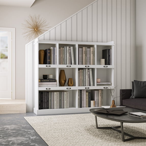 Dtwnek 10 Shelf Bookcase Bookshelf for Home Office, White