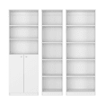thumbnail image 1 of Dtwnek 13 Shelf Wood Bookshelf Bookcase Book Storage Rack with 2 Doors Cabinet, White, 1 of 6