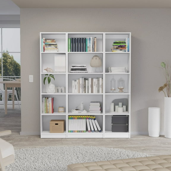 Dtwnek 14 Shelves Wood Bookcase Bookshelf Book Storage Rack for Home, Office, White