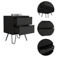 thumbnail image 1 of Dtwnek 2 Drawer Beside Table Nightstand for Home Living Room Office, Black, 1 of 7