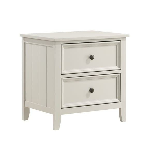 Dtwnek 2 Drawers Nightstand Bedside Table for Living Room, Bedroom, White