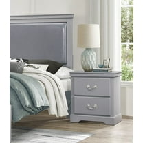 Dtwnek 2 Drawers Nightstand Wooden Bedside Table for Living Room, Bedroom, Gray