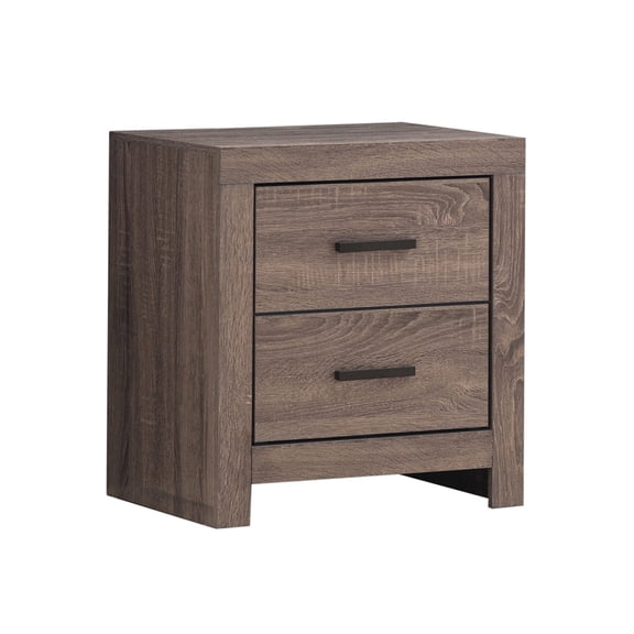 Dtwnek 2 Drawers Nightstand with Metal Handle, Perfect for Living Room, Bedroom, Brown