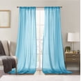 thumbnail image 1 of Dtwnek 2 Panels 1 Pair Sheer Curtain Rod Pocket Window Drapes for Kitchen, Bedroom, Living Room, 42" x 84", 1 of 8