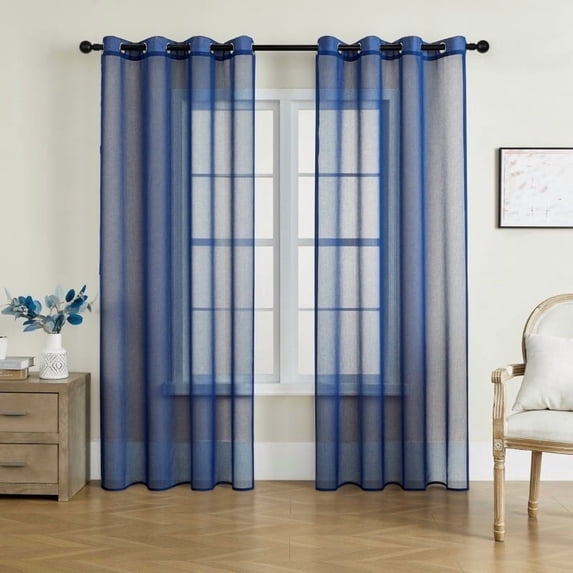 Dtwnek 2 Panels Set Sheer Curtains Light Filtering Window Curtain Lightweight Curtains Drapes for Bedroom, Living Room, 54" x 120"