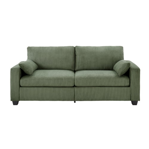 Dtwnek 2 Seat Sofa Couch with Wood Frame, Modern Loveseat Sofa for Living Room, Bedroom, Office, Green