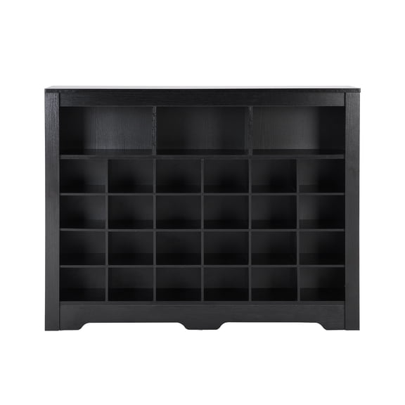 Dtwnek 24 Shoes Storage Grids Wood Storage Cabinet for Hallway, Bedroom, Living Room, Black