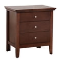 thumbnail image 1 of Dtwnek 3 Drawer Nightstand for Home, Office, Brown, 1 of 4