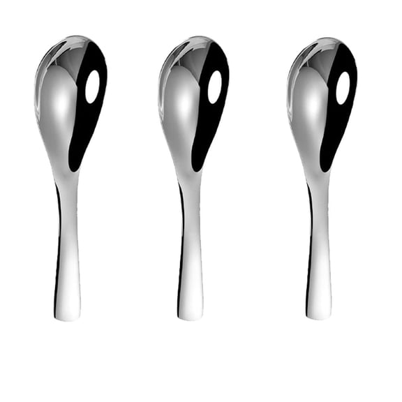Dtwnek 3 Pack 6.57inch Stainless Steel Spoons, Kitchen Utensil Spoons Set for Soup Rice Tea Milk Coffee Dessert, Larger Size