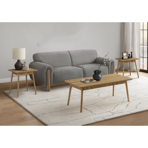 Dtwnek 3 Pcs Coffee Table End Table Side Table Set for Living Room, Office, Brown