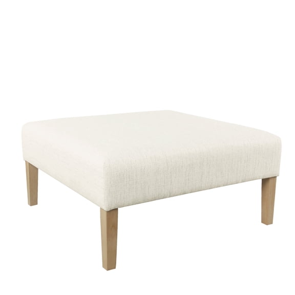 Dtwnek 36 Inch Square Coffee Table Ottoman for Living Room, Office, Cream White