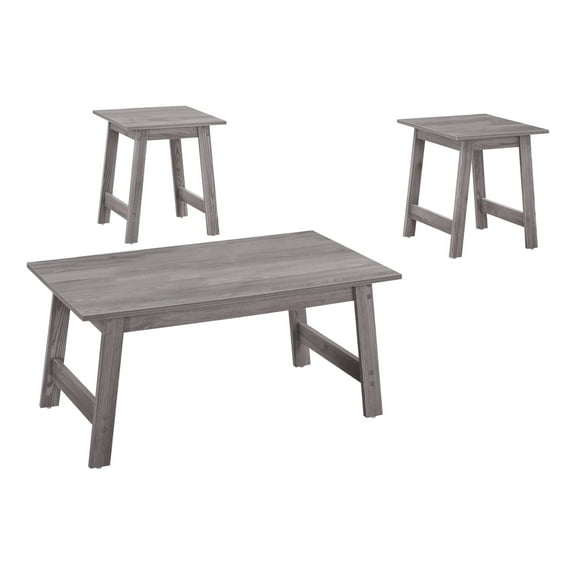 Dtwnek 3pcs Table Set, Coffee Table End Table Side Table for Living Room, Office, Gray