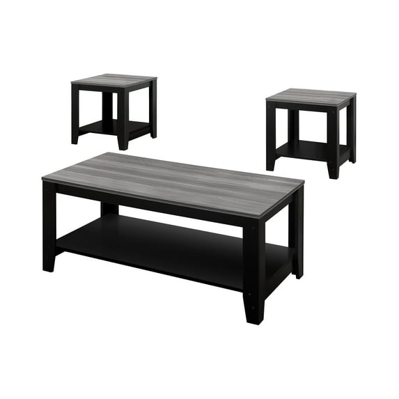 Dtwnek 3pcs Table Set Set, Coffee Table End Table for Living Room, Office, Black